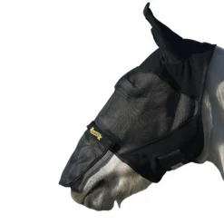 Absorbine - Masque anti-mouches avec nez amovible, avec ou sans oreilles UltraShield FlyMask noir