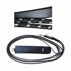 Canter - Rênes allemandes cuir et corde Noir