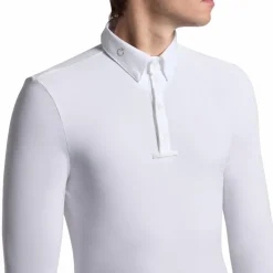 Cavalleria Toscana - Polo de concours manches longues homme Warm Jersey blanc