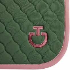 Cavalleria Toscana - Tapis de selle Circular Quilted forest green/ candy pink