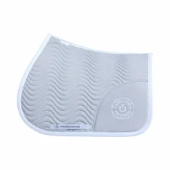 Cavalleria Toscana - Tapis de selle Double Orbit Wave Quilted light grey et blanc