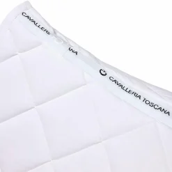 Cavalleria Toscana - Tapis de dressage Diamond Quilted Jersey blanc et logo noir