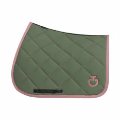 Cavalleria Toscana - Tapis de selle Diamond Quilted Jersey forest green/ candy pink