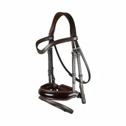 Dyon - Bridon muserolle combinée large vernie Working By Dyon havane