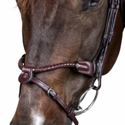 Dyon - Bridon tressé avec noseband amovible New English Collection marron