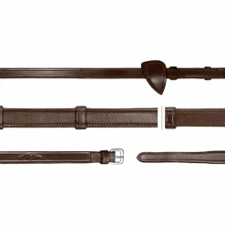 Dyon - Rênes hunter 5/8 avec 7 arrêtoirs New English Collection brun