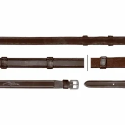 Dyon - Rênes hunter grip avec 7 arrêtoirs 5/8 (sans stopper) New English Collection brun