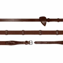 Dyon - Rênes tissu 5/8 avec 9 arrêtoirs New English Collection brun