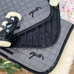 Eden by Pénélope - Tapis de selle Pied-de-poule noir