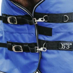 Equithème - Couverture d'extérieur Tyrex Aisance 1200D High Neck bleu roi 300g