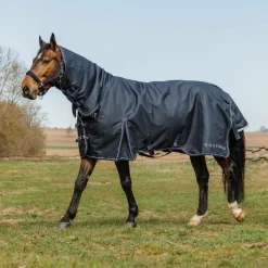 Equithème - Couverture d'extérieur Anatomic Combo 1200D 200g marine
