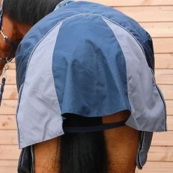 Equithème - Couverture d’extérieur Tyrex 600 D Marine/Gris 50g