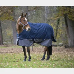 Equithème - Couverture d’extérieur Tyrex 600 D Marine/Gris 50g