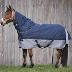 Equithème - Couverture Tyrex 600 D Doublée polaire marine/gris 0g