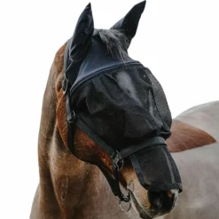Equithème - Licol avec masque anti-mouches Mesh noir