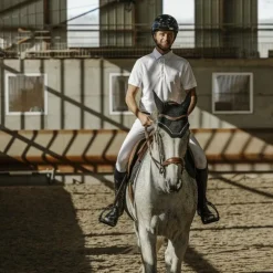 Equithème - Polo de concours manches courtes mesh homme Edy blanc