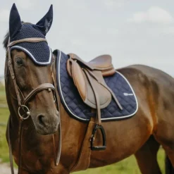 Equithème - Tapis de selle Mirror Je t'aime marine