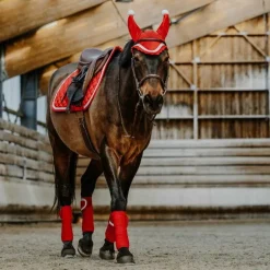 Equithème - Tapis de selle Xmas rouge