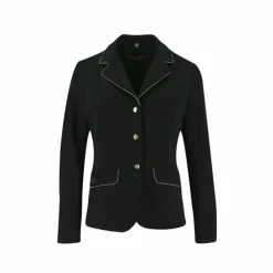 Equithème - Veste de concours Soft Classic Homme noir/ passepoil gris