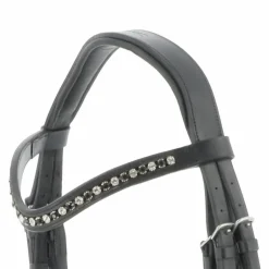 Eric Thomas - Bride doublée Clarino strass noir