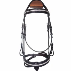 Flags & Cup - Bridon muserolle combinée Aachen marron/ argent