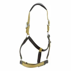 Flags & Cup - Licol cheval nylon et cuir marron / cognac