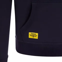 Hagg - Sweat à capuche homme marine/ jaune