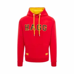 Hagg - Sweat à capuche homme rouge/ jaune/ noir