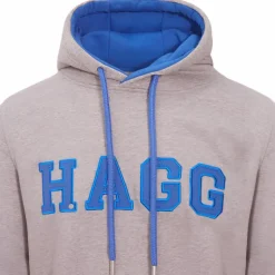 Hagg - Sweat à capuche homme gris/ bleu roi