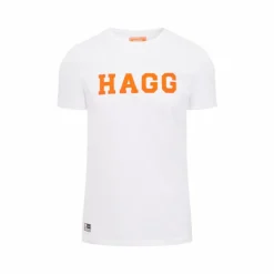 Hagg - T-shirt manches courtes homme blanc/ orange