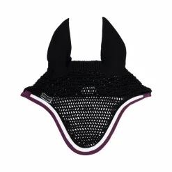 Harcour - Bonnet pour chevaux Feeby noir/ figue