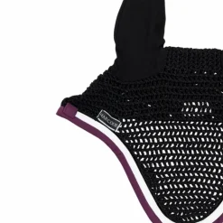 Harcour - Bonnet pour chevaux Feeby noir/ figue