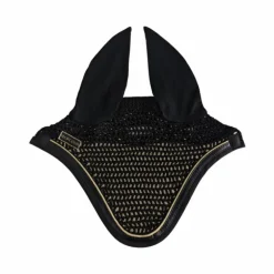 Harcour - Bonnet pour chevaux Freya noir/ gold