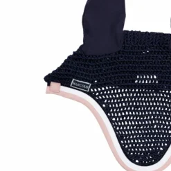 Harcour - Bonnet pour chevaux Feeby marine/ pivoine