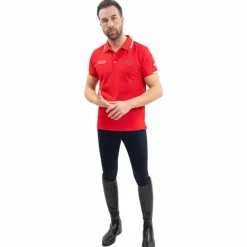 Harcour - Polo manches courtes homme Swiss Equestrian Friends Dranse rouge
