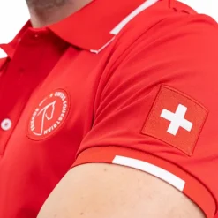 Harcour - Polo manches courtes homme Swiss Equestrian Friends Dranse rouge