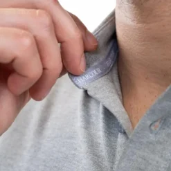 Harcour - Polo manches longues homme Malik gris chiné