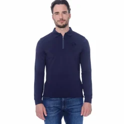Harcour - Polo manches longues homme Pico marine