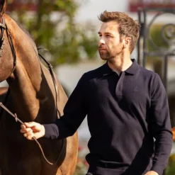 Harcour - Polo manches longues homme Ange marine