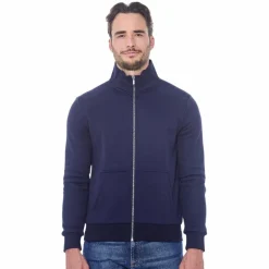 Harcour - Sweat zippé manches longues homme Saxo marine