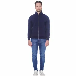 Harcour - Sweat zippé manches longues homme Saxo marine