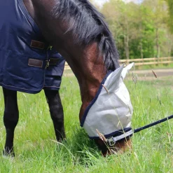 Horseware - Bonnet anti-insectes Amigo Fly Mask Argent / Marine