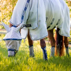 Horseware - Couverture anti-mouches Protector argent/ marine/ blanc/ beige