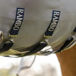 Horseware - Couverture anti-mouches Rambo Protector Fieldsafe argent/ marine/ blanc/ beige