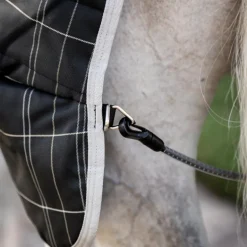 Horseware - Couverture de box Rhino Stable VL noir/ gris/ blanc à carreaux/ gris 250g