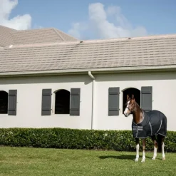 Horseware - Couverture de box Rambo Stable noir/ thunderstorm grey/ argent