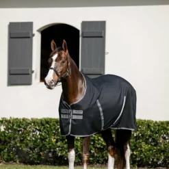 Horseware - Couverture de box Rambo Stable noir/ thunderstorm grey/ argent
