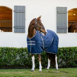 Horseware - Couverture de box Rambo Stable marine/ thunderstorm grey/ argent 200g