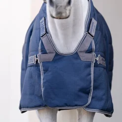 Horseware - Couverture de box Rambo Optimo Stable Plus marine/ thunderstorm grey/ argent 400g