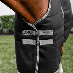Horseware - Couverture de box Rambo Stable noir/ thunderstorm grey/ argent 400g